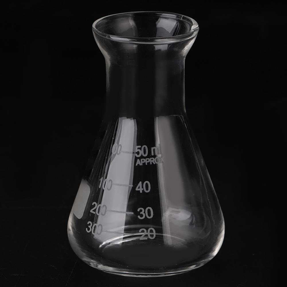 50ml-500ml Transparent Lab Conical Flask Glass Scientific Erlenmeyer Flask Safe Glassware Laboratory School Research Supply