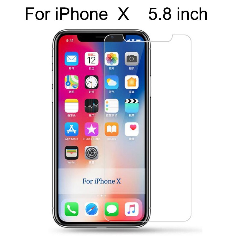 Tempered Glass for iPhone 6 6S Screen Protector for iPhone 7 Plus Glass Film for iPhone 8 plus X SE 5 5S Tough Protection 4 4S: iPhone X