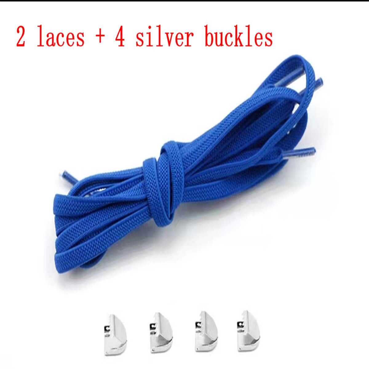 Cordones elasticos zapatillas sznurówki których nie trzeba wiązać sznurowadła dla dzieci i trampki dla dorosłych sznurowadło szybki leniwy metalowy zamek sznurowadła: szafir