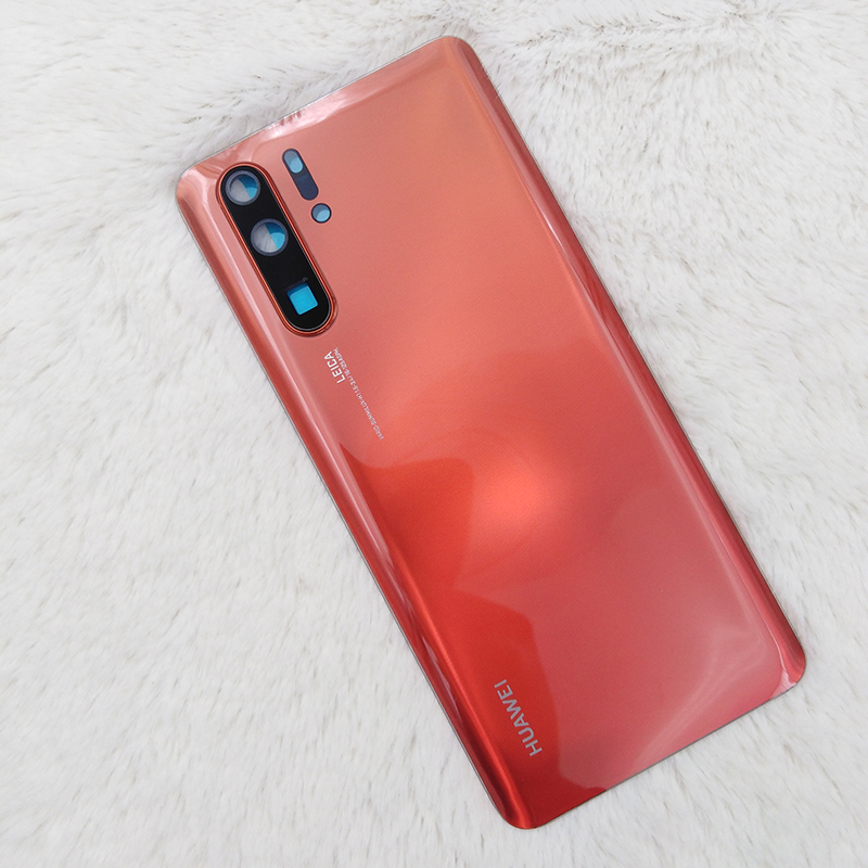 Originele Huawei P30/P30 Pro Glas Terug Batterij Cover Achterdeur Behuizing Case Vervangende Onderdelen Voor P30 P30Pro &amp; camera Lens Frame: P30 Pro Red