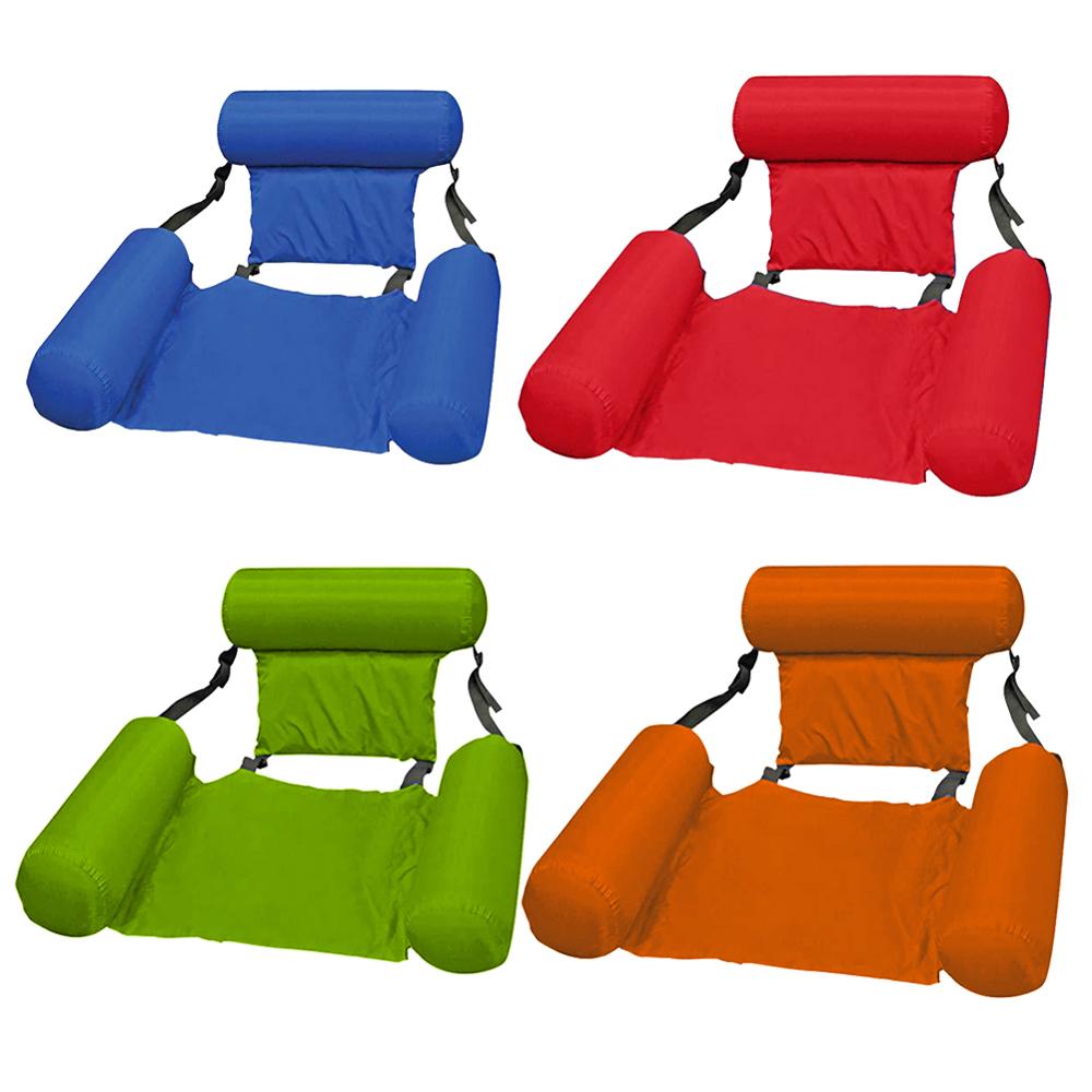 Inflatable Chair Lounger Foldable Floating Row Swimming Pool PVC Summer Water Hammock Air Mattresses Bed Beach Water Sport Chair