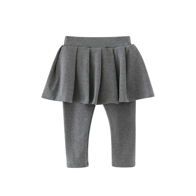 Katoenen kinderleggings voor meisjes met rok, casual broek voor kinderen, effen elastische potloodbroek, peuterbroek