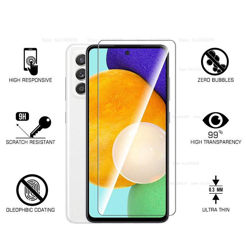 Voor Samsung A52 5G Case 3Pcs Gehard Glas Voor Samsung Galaxy A52 Een 52 5G Beschermende Glas telefoon Cover Samsun Sansung Glas