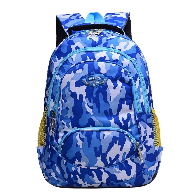 Bambini Sacchetto di Scuola di Nylon Studente Camouflage Ortopedico Da Viaggio Zainetto Alunni Zaino Adolescente Ragazzi Primaria Mochila Bookbag: blue