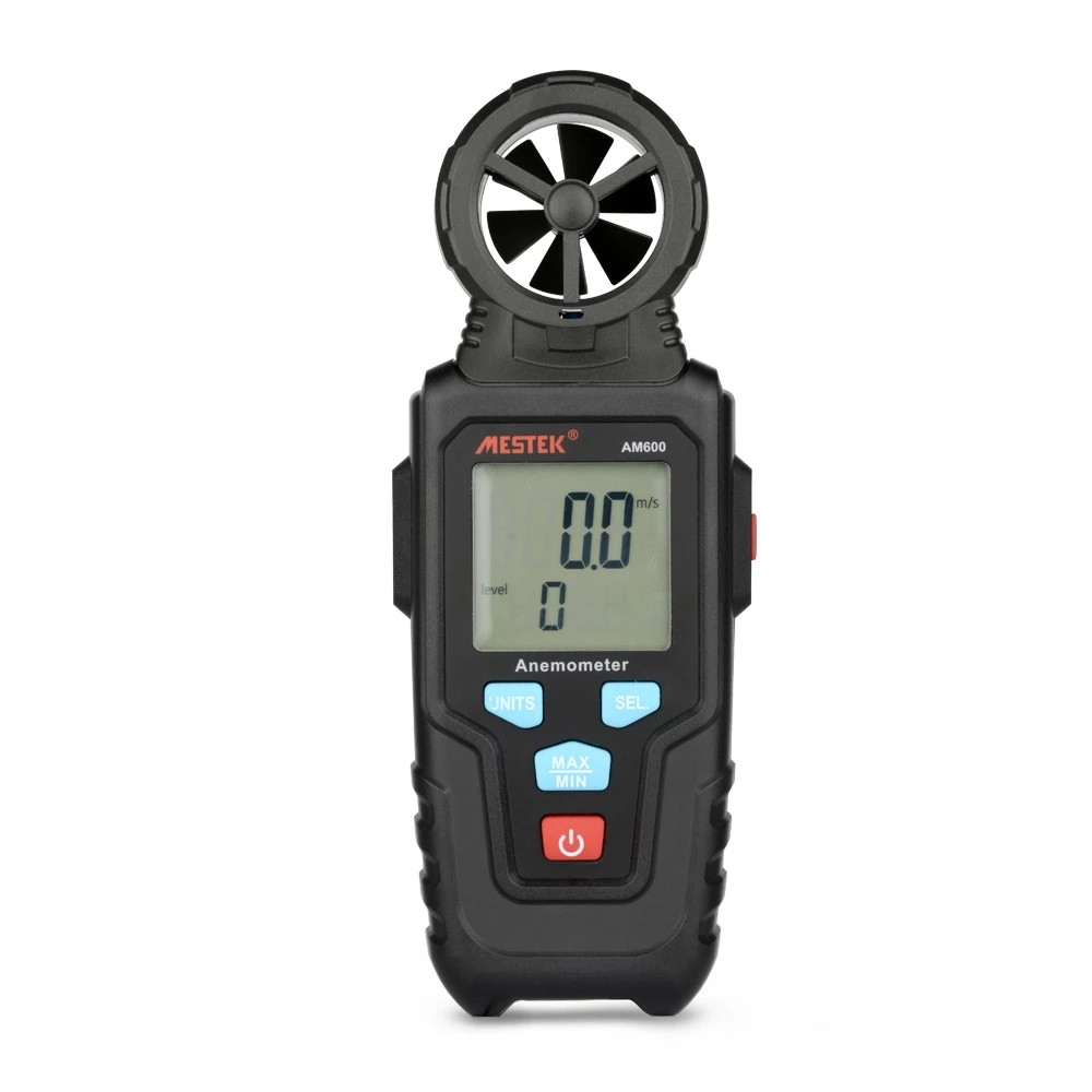 Digital Anemometer Handheld Display Air Flow Wind Speed Meter for Measuring Wind Speed Temperature and Wind Chill - AM600