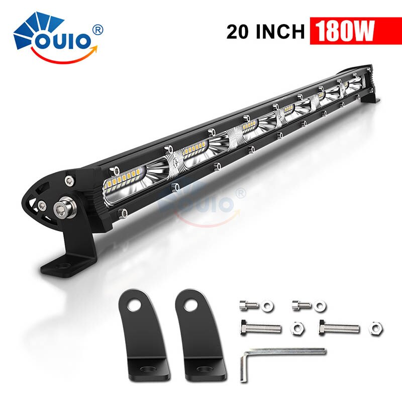 Ultra Slim 7" 13" 20" Led Light Bar 12V 24V Led Bar Combo Driving Work Light for Jeep ATV Trucks Tractor Off Road 4x4 Fog Lights: 20inch 180W