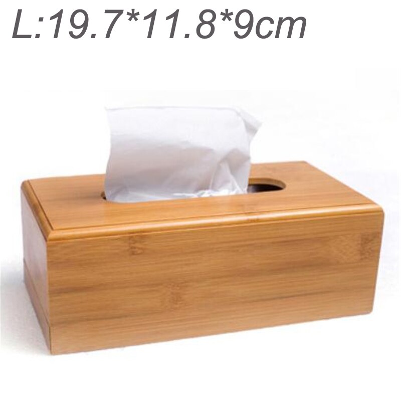 Retro bambus tissuekasse til hjemmekontor desktop træpapir håndklædekasse hotel serviet træholder husholdningstype beholder: Størrelse l