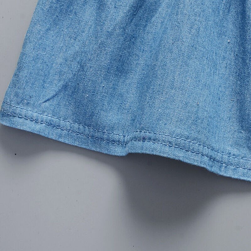 Zomer Pasgeboren Baby Meisjes Strand Bloemen Denim Princess Party Pageant Jurken