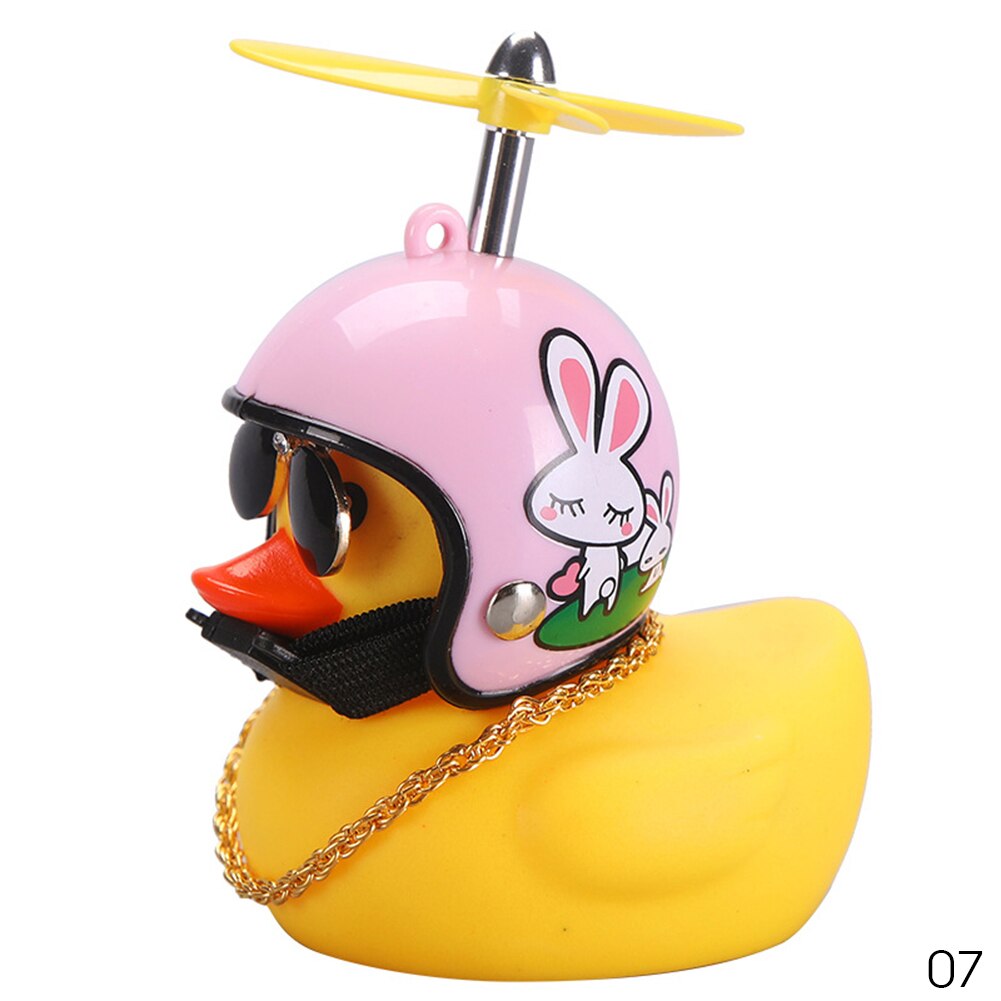 Populaire Kleine Gele Eend Auto Ornamenten Grappige Zonnebril Wind-Breaking Eend Met Propellor Helm Motor Paardrijden Fietsen Decoratie: Rabbit
