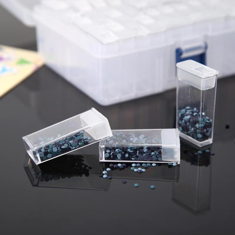 Transparante Diamant Schilderen Box Container Voor Sieraden Nail Art Accessorie