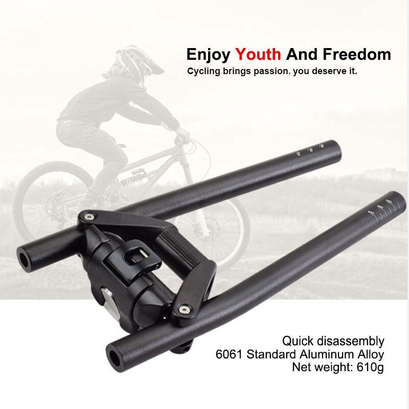 Styre sykkel sammenleggbart håndtak 25.4 31.8*620/680mm aluminiumslegering raskt sammenleggbart mtb sykkelstang sykkel sammenleggbart styre