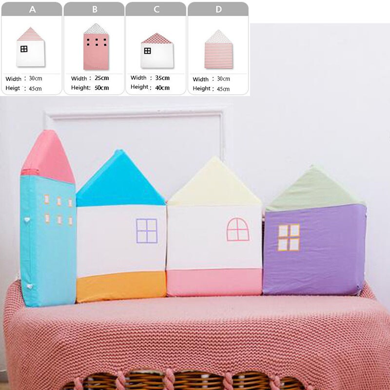 INS Baby Bed Bumper Nordic Kids Room Decor House Sides In The Crib For Newborns Cradle Protector Infant Cushion Home Decor: Style A3