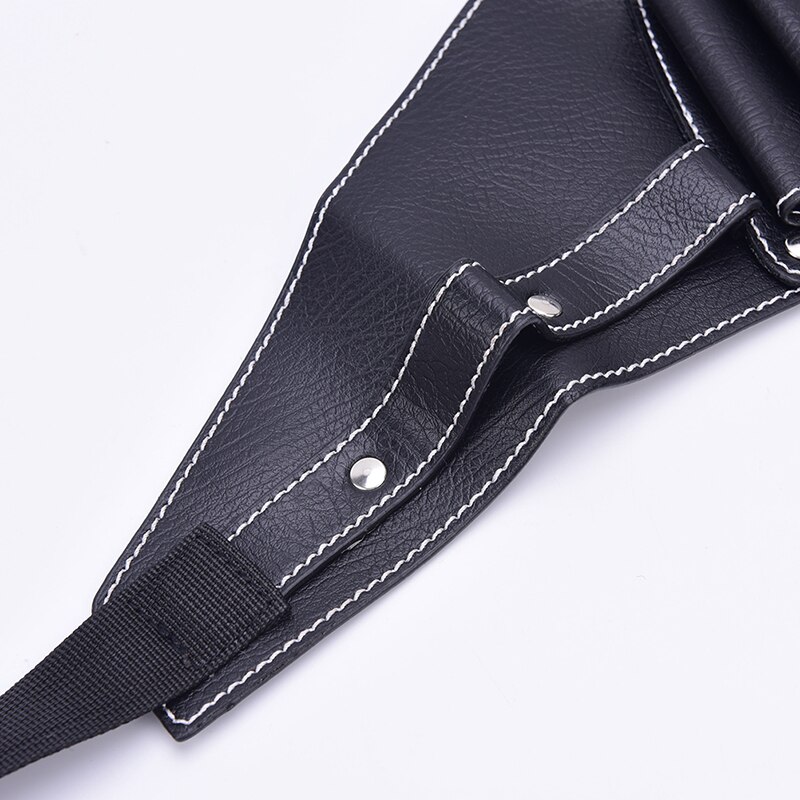 Black PU Leather Rivet Hair Scissor Bag Clips Bag Hairdressing Barber Scissor Holster