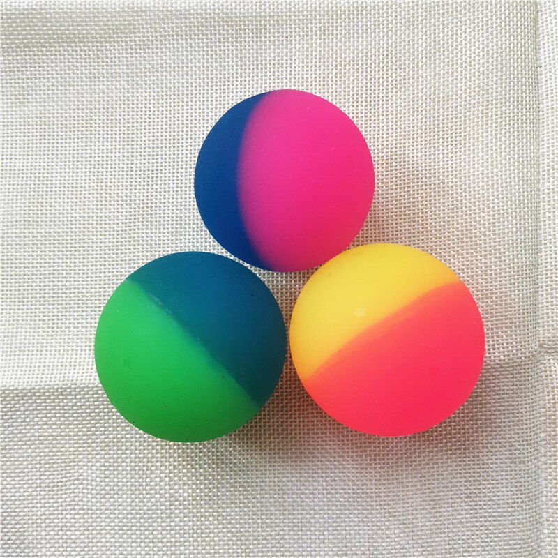 5.5cm kaksiväristä kumista pomppivaa palloa joustava himmeä lelu pomppupallot flipperit hauskoja ulkourheiluleluja lapsille lapsille: 1pc rancom