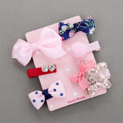 6pz/5pz Del bambino Tornante clip di Capelli Della Ragazza dell'arco Del Fiore mini Barrettes stella Bambini infante noi