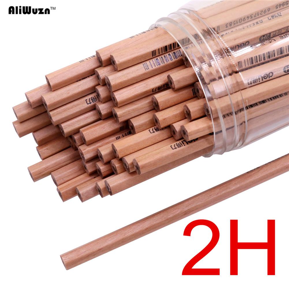 50 stuks hb  / 2b / 2h timmermanspotloodvullingen zwarte ronde plastic emmer verpakking schilderen tekenen schrijven kunstpotlood: 2h 50 stuks