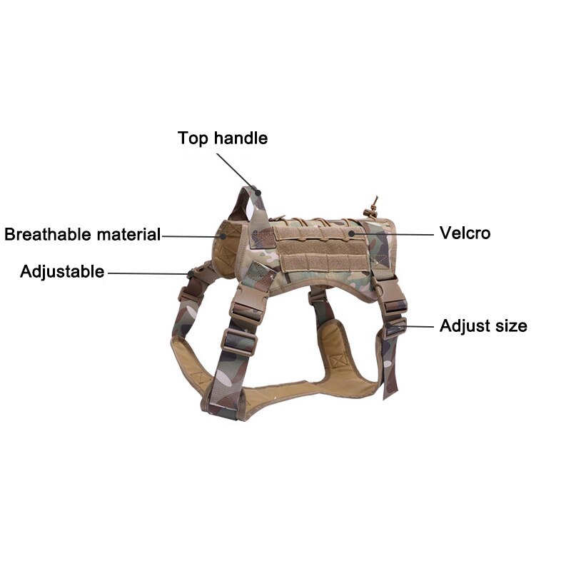 Dog Harness German Shepherd Pet Dog Vest With Handle Nylon Bungee Dog Leash Harness For Small Large Dogs Puppy