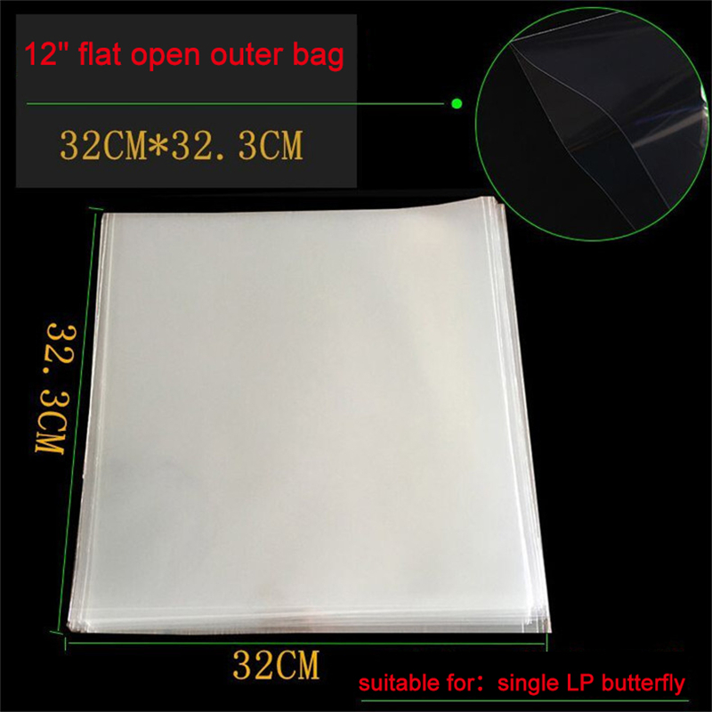 50 pces opp gel registro capa protetora 12 &quot;32.3cm * 32cm para o jogador da plataforma giratória lp vinil registro auto-adesivo registro saco