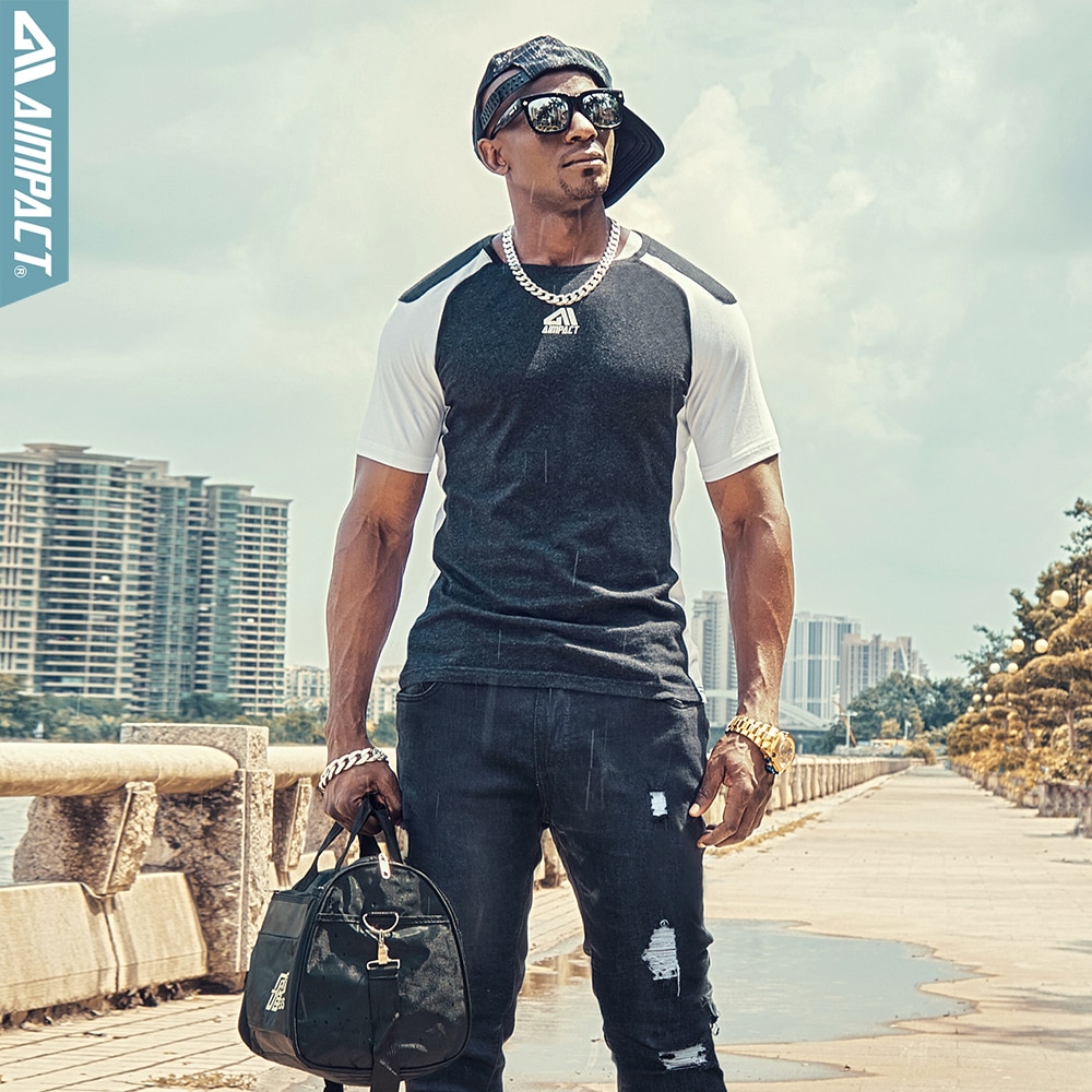 Aimpact Men's Jeans Slim Fit Ripped Jeans Hi-Street Distressed Denim Joggers Knee Holes Washed Destroyed Skinny Jeans AM5034