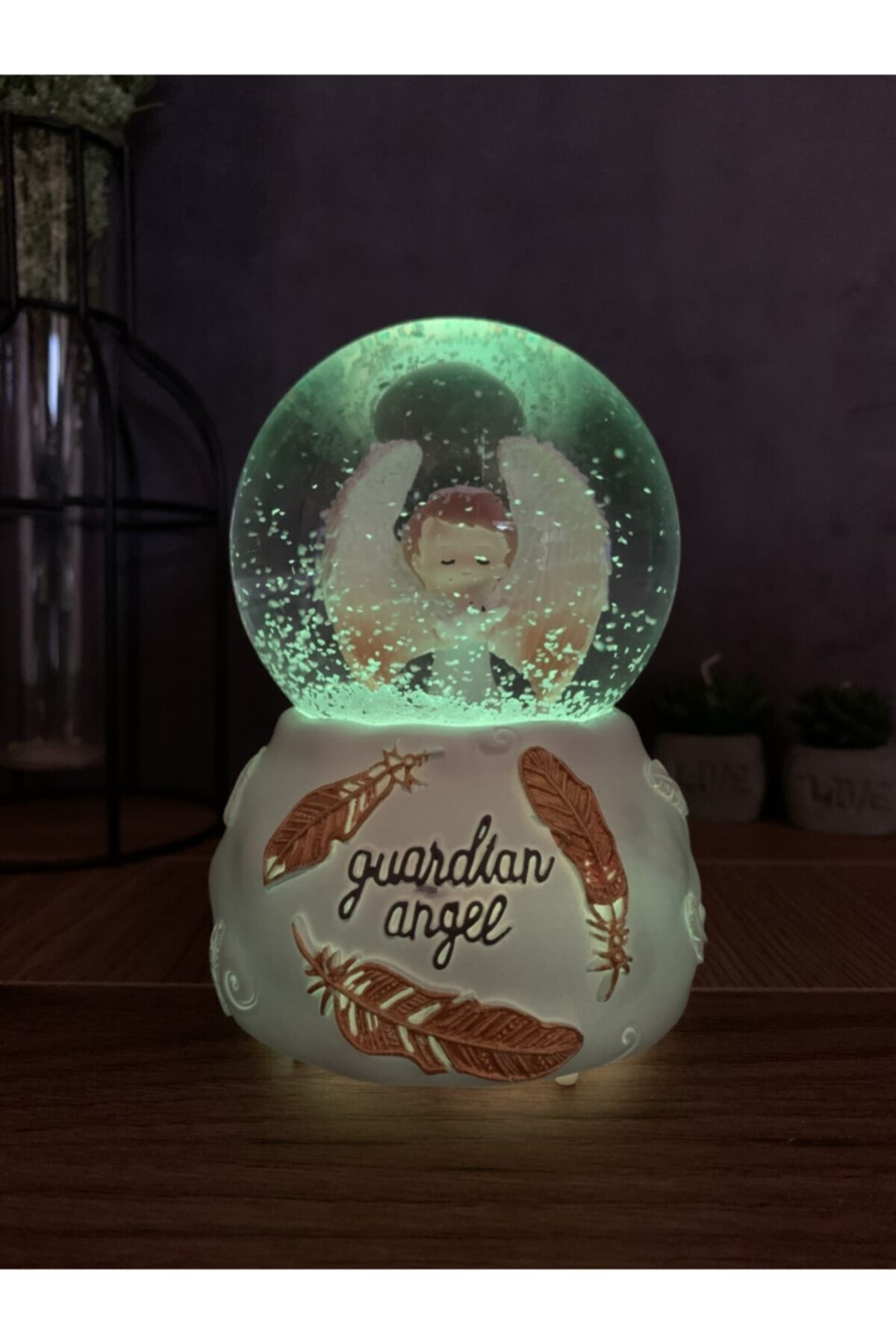 Guardian Angel Light Musical Snow Globe Snow Globe Crystal Balls Magnetic Globes Home Office Decoration