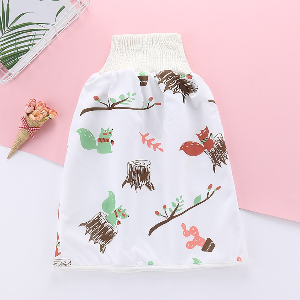 Falda de pañal para recién nacido, cálida, de algodón, cómoda, impermeable, para niños, bonita falda de pañales con estampado de dibujos animados, pantalones cortos 2 en 1 # P30