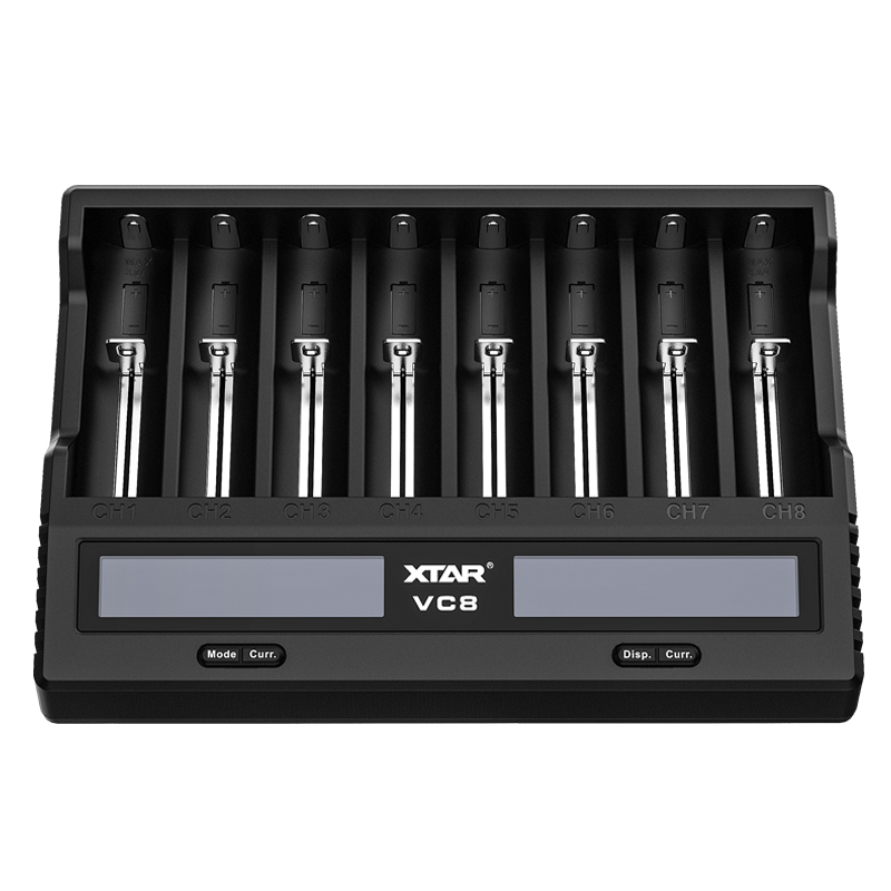 XTAR Batery Charger VC8 VC4 VC4S USB Charger Charging AAA AA Rechargeable Li-ion Batteries 10400-26650 20700 21700 18650 Charger: VC8 / us