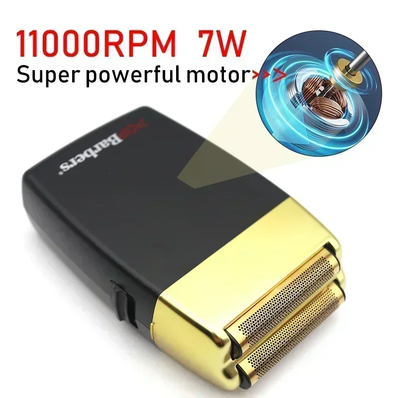 11000 RPM POP Barbers P620 Electric Men's Beard Trimmer Double Foil Shaver Electric Shaver USB Hair Cutting Machine