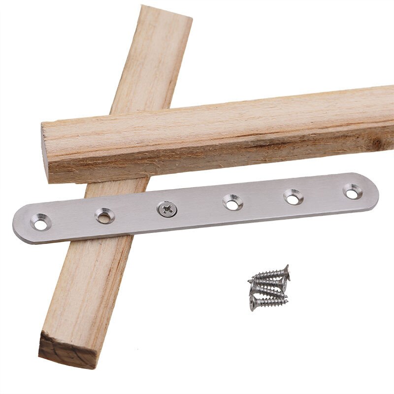 Stainless steel straight piece connector connection code straight piece iron flat angle furniture fixed 180 degree code 2Pcs