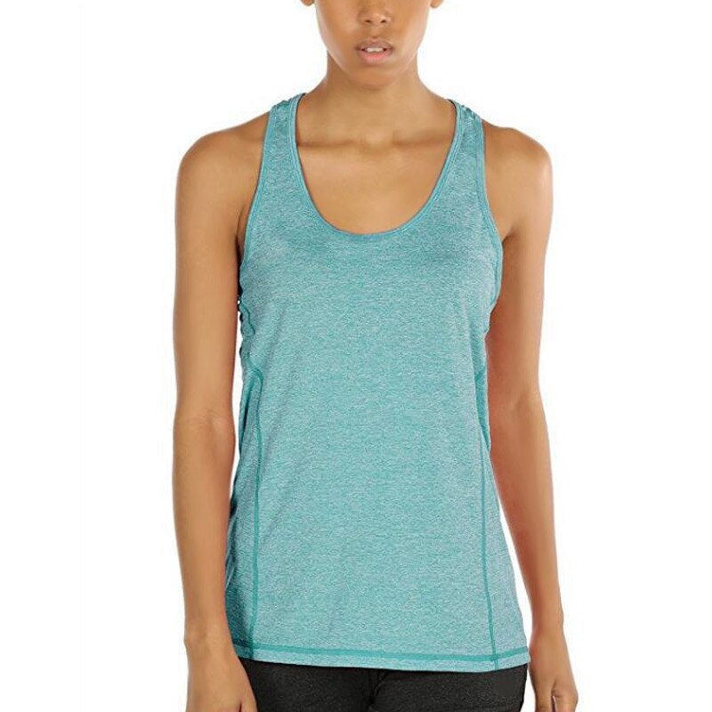 Vrouwen Fitness Vest Ademend Slim Fit Mouwloze Tops Voor Jogging DO2: green / M