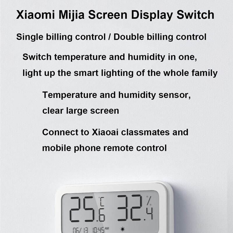 Xiaomi Mijia Multifunction Switch Temperature Humidity Single Control Three Open Electric Lamp LCD Switch Bluetooth version