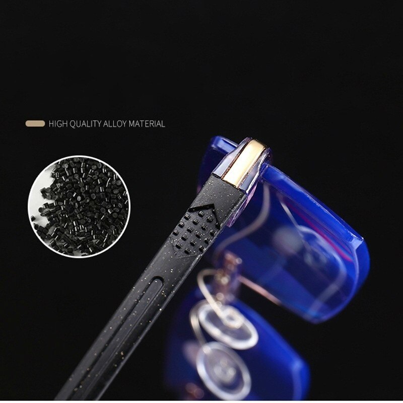 Anti-blauw licht montuurloze bril high-end diamantvormige bril man vrouw leesbril +1.0 to +4.0 met glasdoek