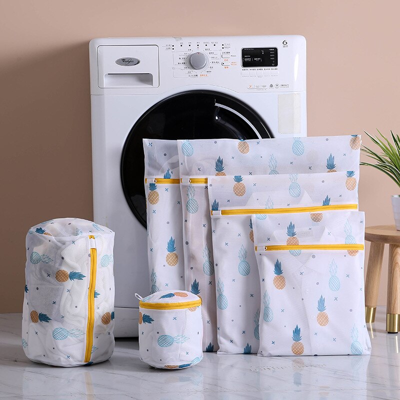6 Stuks Set Ritssluiting Wasserij Wash Bag Opvouwbare Mesh Netto Vuile Kleren Sokken Wassen Zakken Nuttig Beha Ondergoed Organizer Bag gereedschap: D