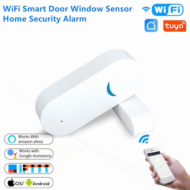 WiFi Smart Door Window Sensor Home Security Alarm Detector APP Wireless Remote Control Works With Alexa Google Home Smart Life