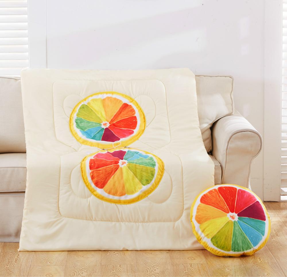 Hoiime Kreative Obst Kissen Sommer Decke Decken Combo Kissen Quilten Hause Textilien Geeignet für freundlicher Erwachsene Bettwäsche