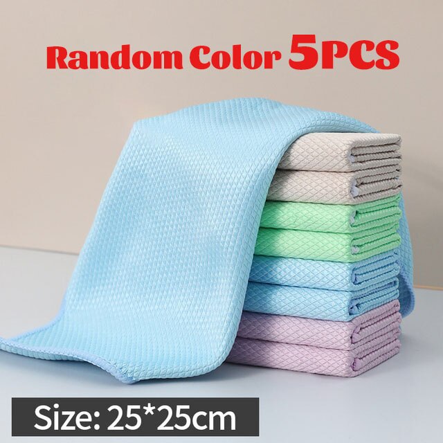 2/3/5 PCS/Set Coton Gaze Chiffon De Nettoyage Chiffon Absorbant Lavage Windows Serviette de Cuisine Torchon Serviettes multi-usages Chiffon: 25X25CM-5PCS