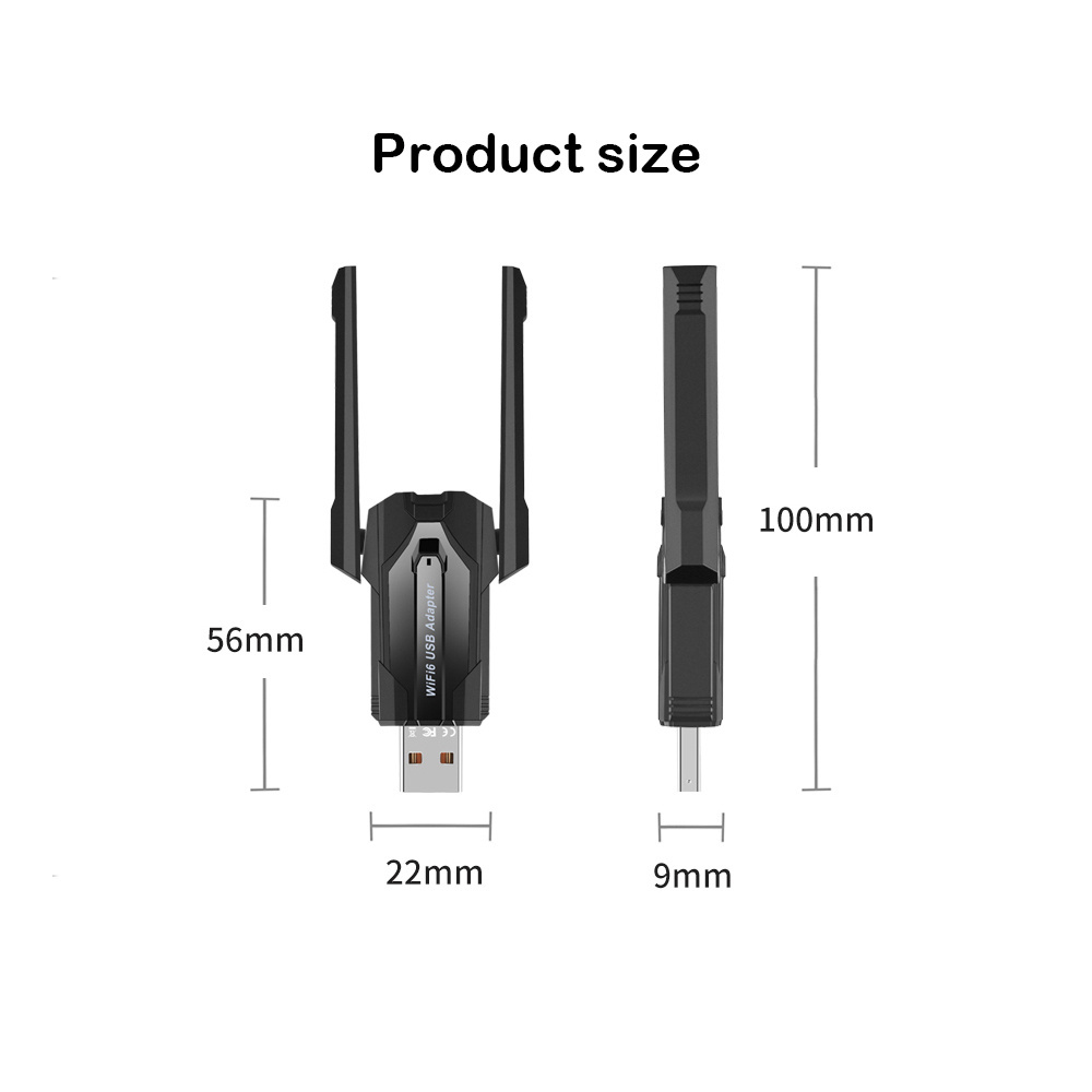 WiFi 6 AX900 Bluetooth 5.4 WiFi USB Adapter Wireless Network Card 2.4G&5GHz Wi-Fi Receive USB For PC/Laptop Win10/11 Driver Free