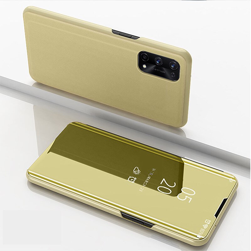 Uftemr Cassa Del Telefono per LG Velluto Copertura Della Cassa 6.8 "Del Basamento Dello Specchio di Cuoio del PC chiaro Visualizza di Vibrazione Shockproof Coprilibro per LG Velluto 5G: Oro