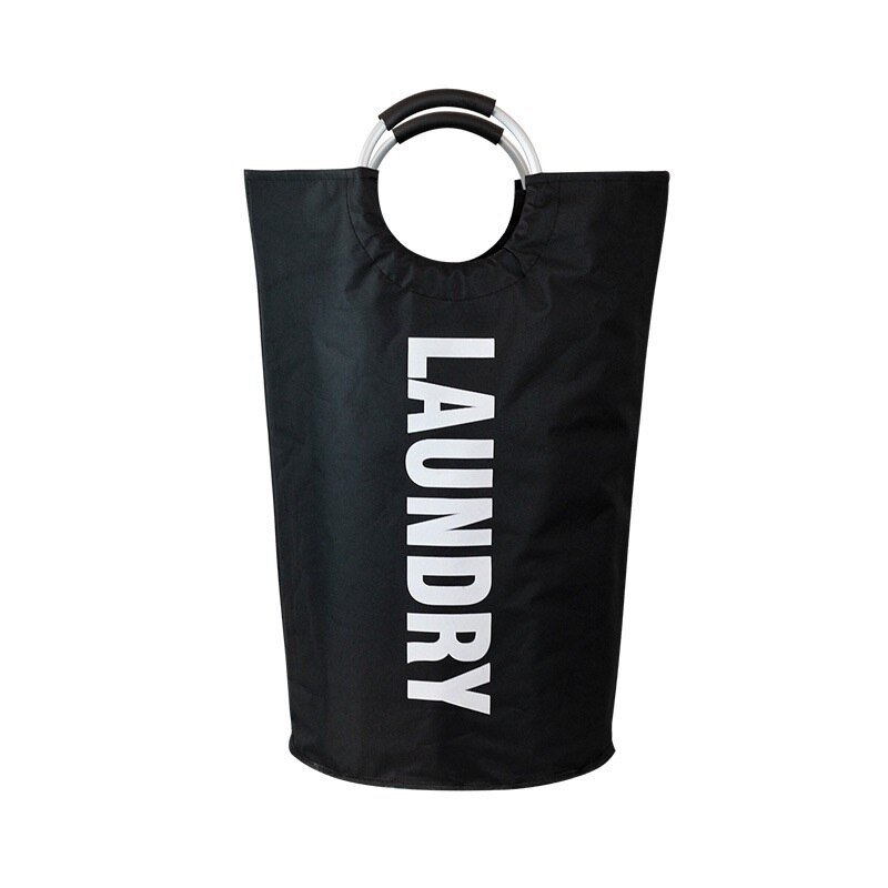 Cesta plegable para la colada, respetuosa con el medio ambiente, Bolsa de Almacenamiento de Ropa sucia, cesto organizador plegable de tela para la ropa del baño con ruedas: Black Laundry Bag