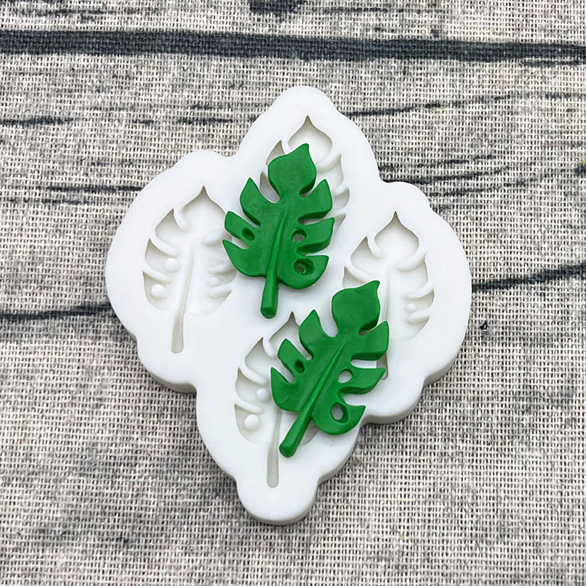 Ginkgo Palm Monstera Deliciosa hoja de arce molde de silicona para artesanía de azúcar herramientas de resina molde para hornear magdalenas utensilios para decoración de tortas con fondant