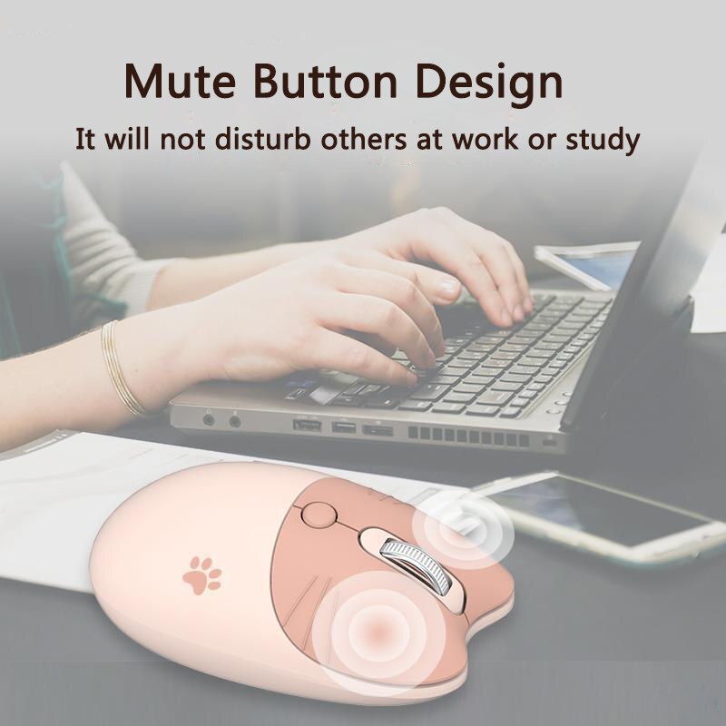 Mysz bezprzewodowa 2.4G Cute Pink Cartoon myszy dla Kid Girl prezent wyciszenie ergonomiczna mysz biurowa regulowana DPI Optical Mause na laptopa