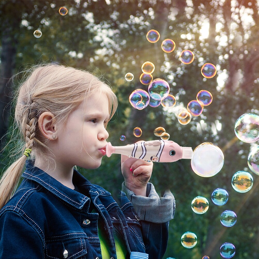 Rook Fog Spuiten Mond Blazen Vis Bubble Machine Leuke Gun Zeep Water Blower Zonder Bubble Vloeistof Voor Kinderen Spelen en