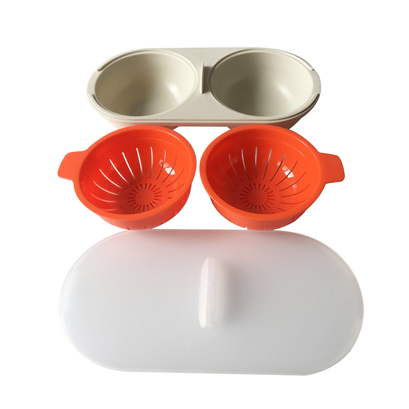 Kitchen Microwave Food Grade Cookware Double Cup Boiler Kitchen Steam: C