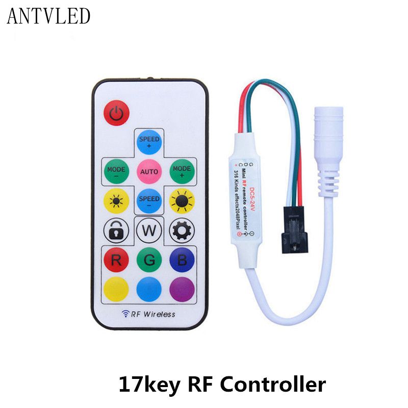 LED Pixel Strip Light Controller RF 14/17/21Keys DC For WS2811 WS2812B SK6812 1903 With Remote Controller DC5-24V