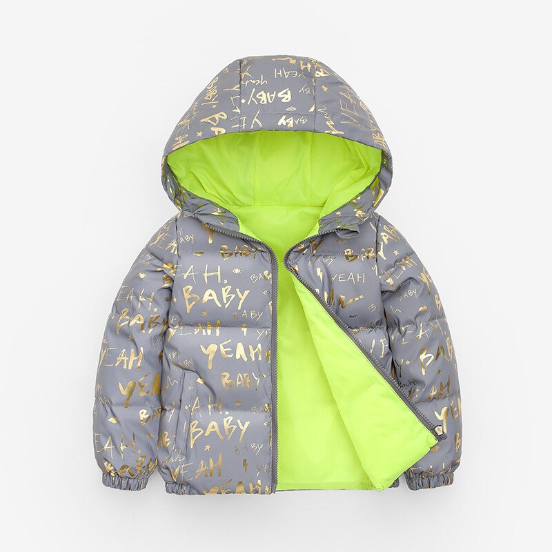 Winter Kid 'S Down Jassen Voor Jongens En Meisjes Verdikte Bling Bronzing Stijl Reflecterende Glanzende Kapmantel