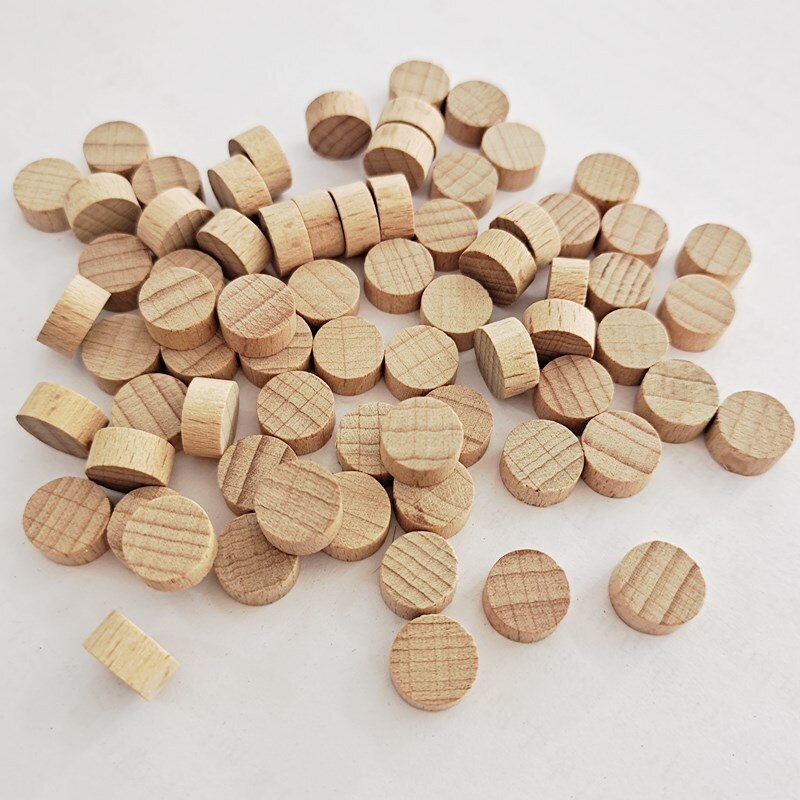 10-50 mm Hardwood Beech Round Wood Chips DIY Wood Crafts Wood Chips: 10mm 100pcs