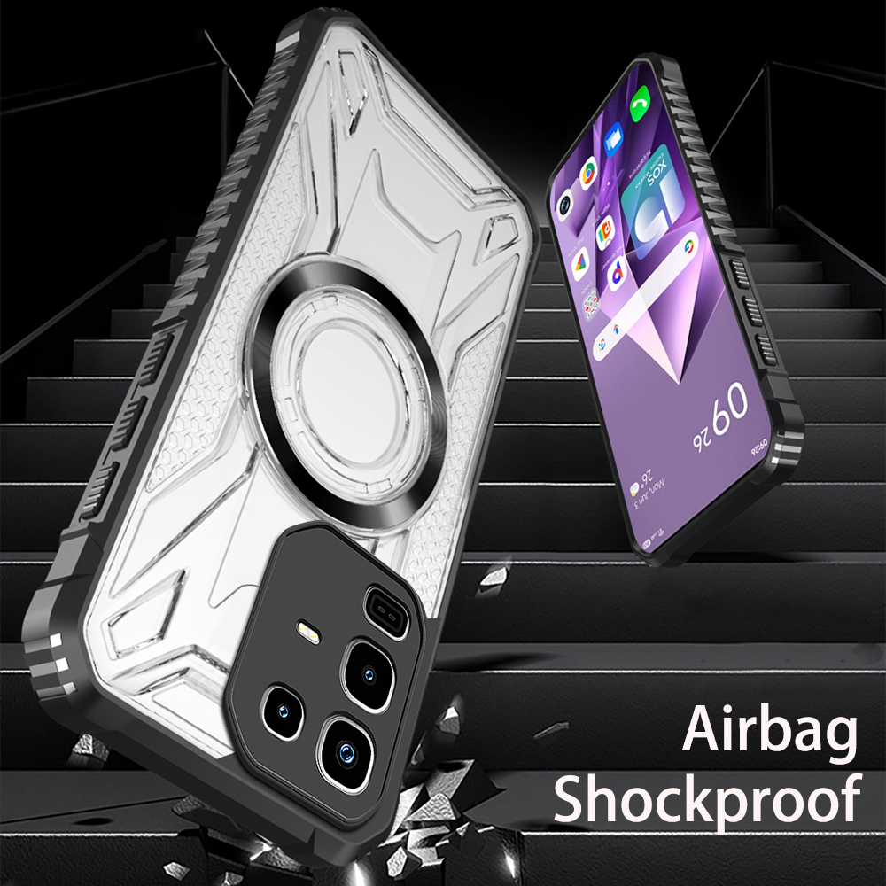 KEYSION Transparent Magnetic Case for Infinix Note 50 Pro 4G Silicone+PC Heavy Duty Shockproof Phone Cover for Infinix Note50 4G