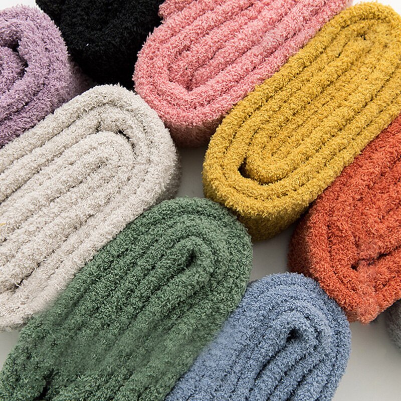 Varme koral fleece strømper kvinder vinter tykkere fløjl lange sokker strømpebukser lår sne termisk onve knæ sokker hjemme calcetines