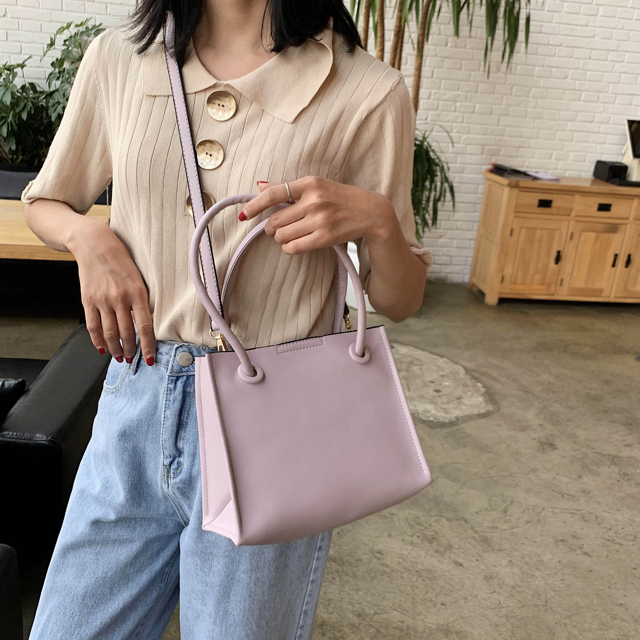 Female Solid Color Simple Pu Leather Crossbody Bags for Women Shoulder Handbags Lady Summer Small Totes Bolso Mujer