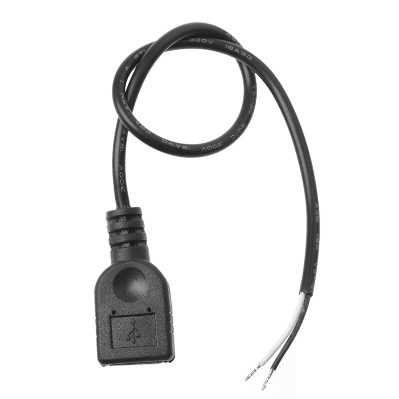 de 1Pc USB 2,0 Jack hembra de 2 Pin 2 Cable de carga de energía conector con Cable de 30cm