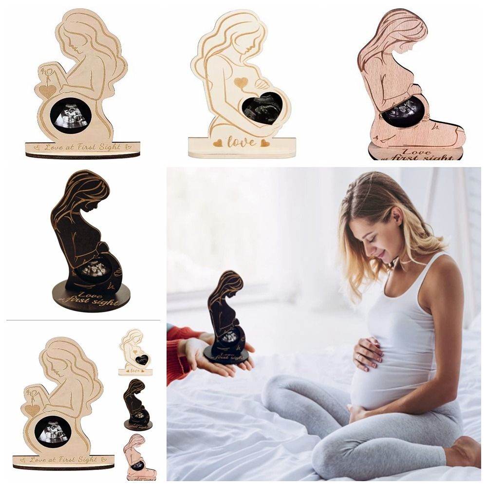 Bilderrahmen Handwerk Ultraschall Fotorahmen Holz handgemachte Baby Ultraschall Stand Zeichen Baby Ultraschall DIY Familie